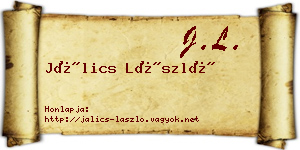 Jálics László névjegykártya